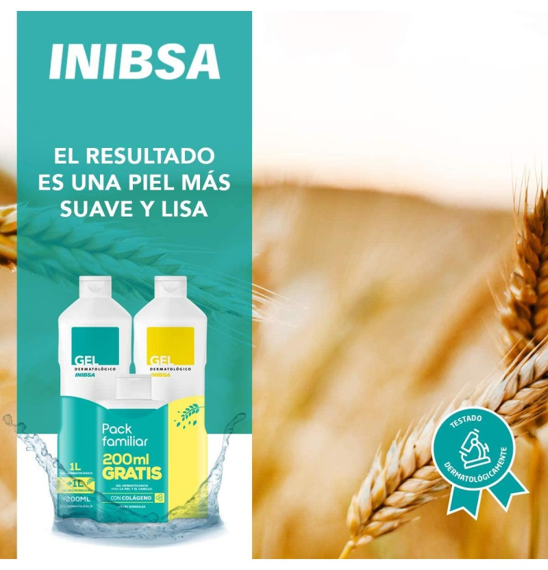 Inibsa Gel Dermatologico + Multicereales (2 Envases 1 L + 1 Envase 200 ml Pack) - Perrigo