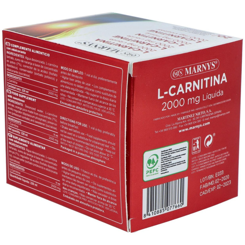L - Carnitina 2000 Sabor Naranja 20viales - Marnys