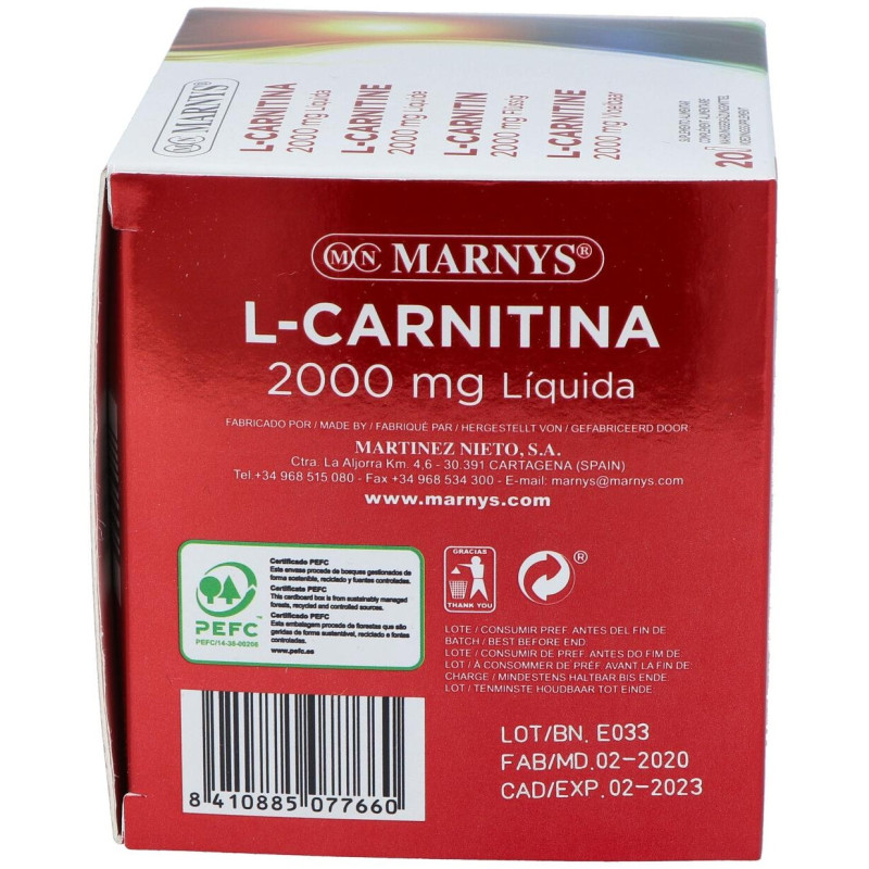 L - Carnitina 2000 Sabor Naranja 20viales - Marnys