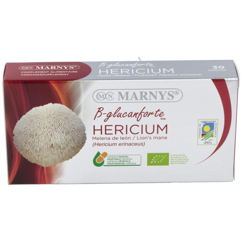 Hericium Melena de Leon Bio 400mg 30caps - Marnys