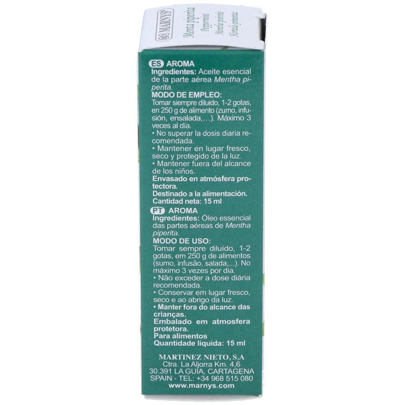 Menta Piperita Oleo Essencial Alimentario 15ml - Marnys
