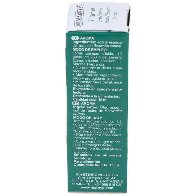 Aceite Esencial Alimentario de Incienso Estuche 15ml - Marnys