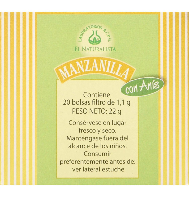 Manzanilla Con Anis El Naturalista (20 Filtros)