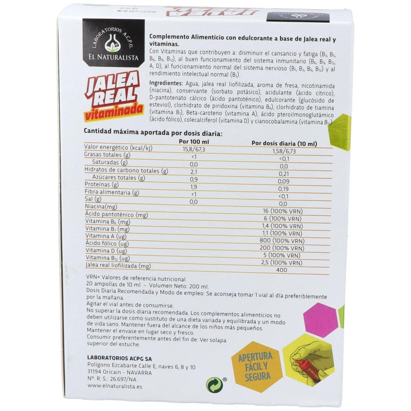 El Naturalista Jalea Real Vitaminada, 20 Ampollas 2
