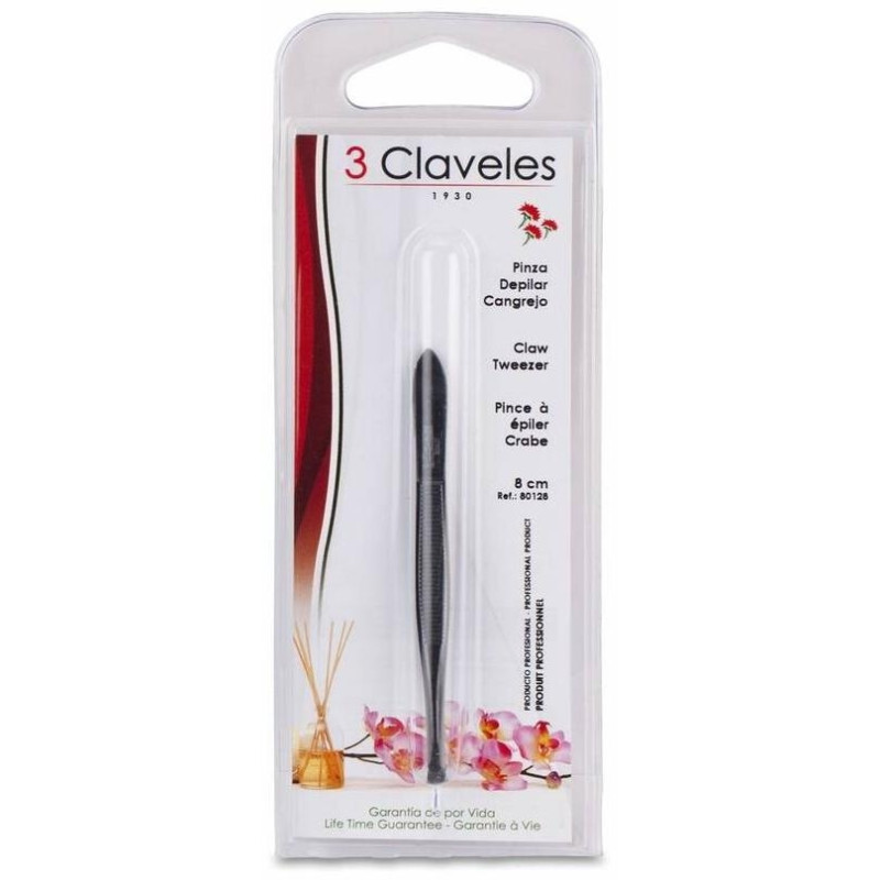 3 Claveles Pinza Punta Estrecha Negra R80128, 1 Ud - Tresclaveles