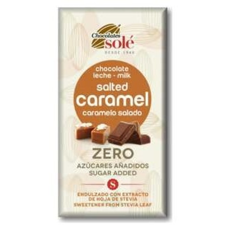 Chocolate Leche Caramelo Salado Stevia Bio 100g - Chocolates Sole