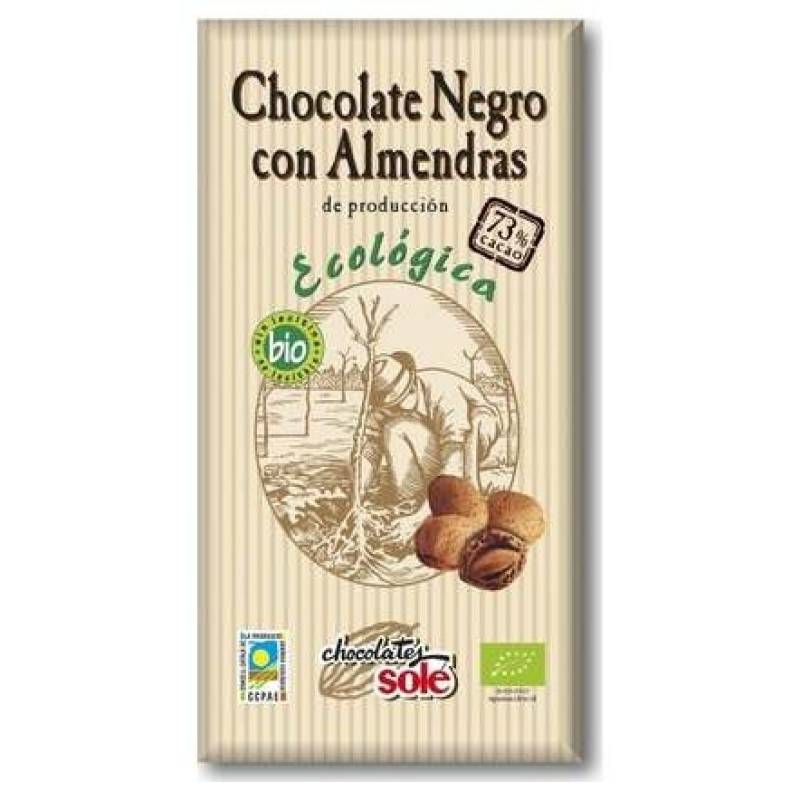 Chocolate Bitter 73% Cocoa con Almendra 150g - Chocolates Sole