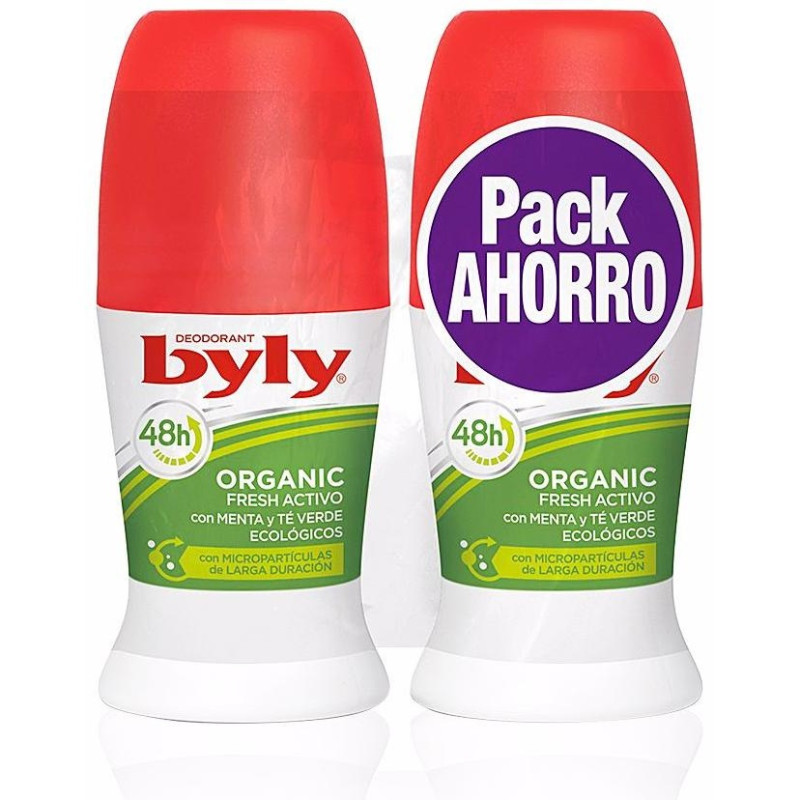 Organic Extra Fresh Desodorante Roll - On 2x50ml - Byly
