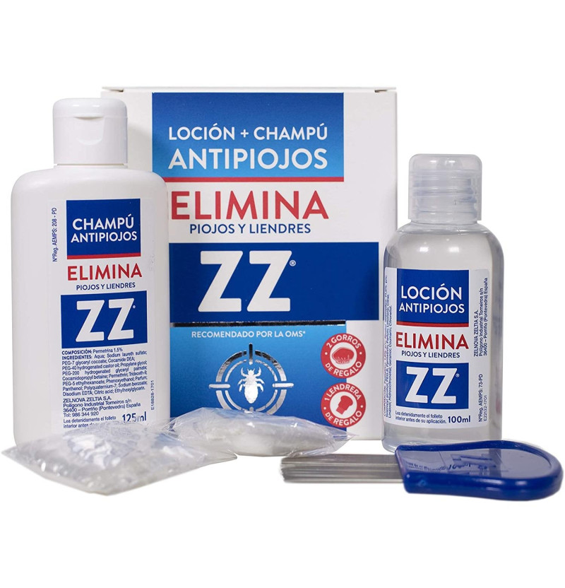 Zz Locion + Champú Antipiojos, 100 ml +125 ml - Zelnova S.a