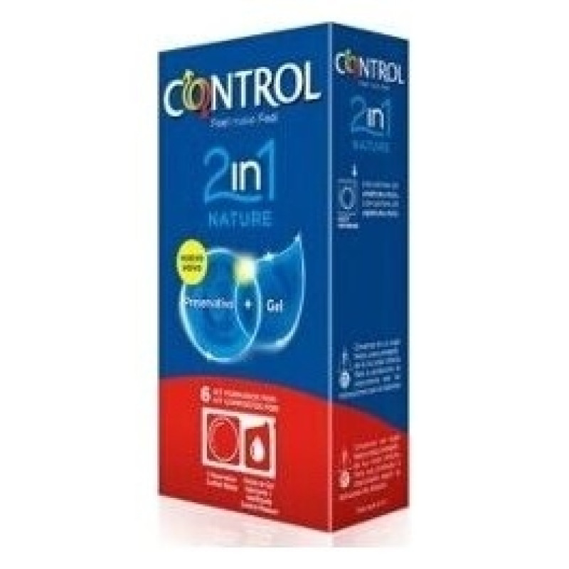 Controle Natureza 2 Em 1 Preservativo + Gel 6u - Control