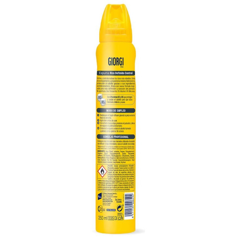 Rizo Definido Espuma Fijadora Método Curly Nº6 250 ml - Giorgi