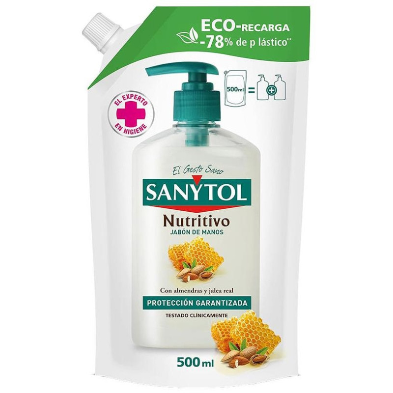Recambio Jabón Antibacteriano Nutritivo Eco 500 ml - Sanytol
