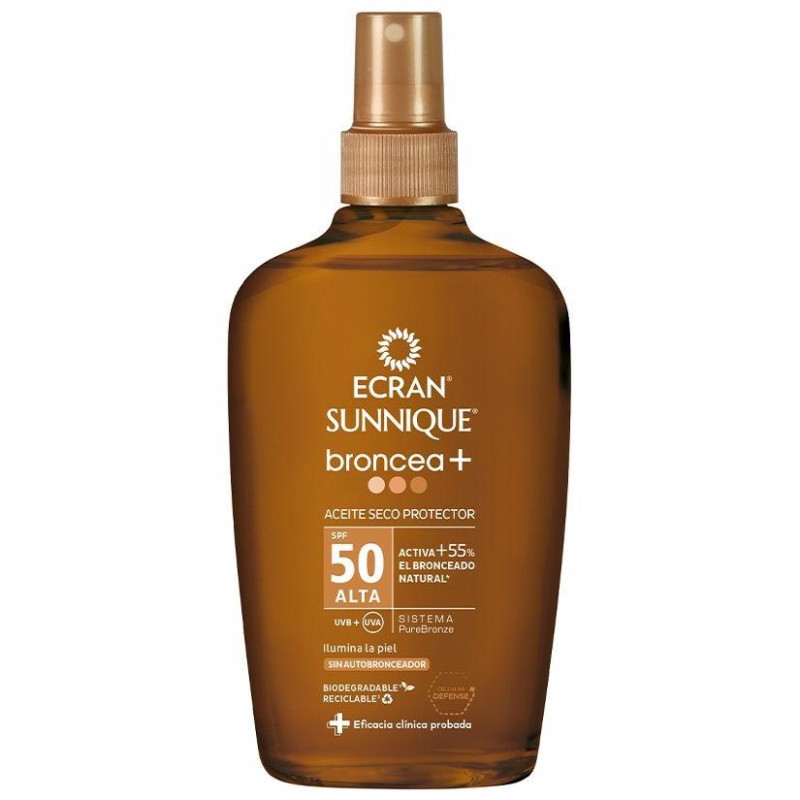 Sunnique Broncea+ Aceite Vapo spf50 200 ml - Ecran