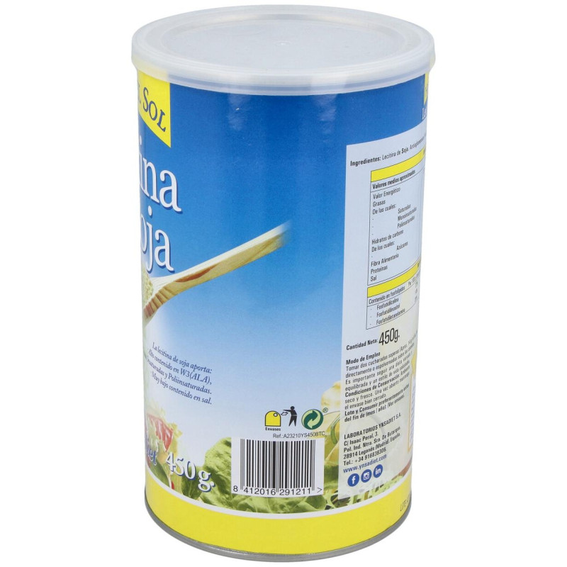 Lecitina de Soja Granulada 450gr.gmo Hijas del Sol - Ynsadiet