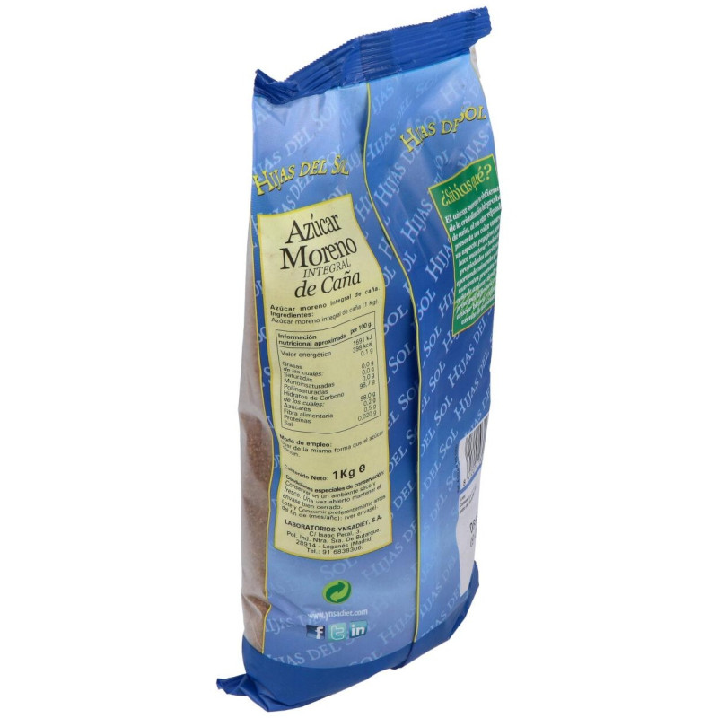 Azucar Moreno de Caña Bolsa 1kg. Hijas del Sol - Ynsadiet