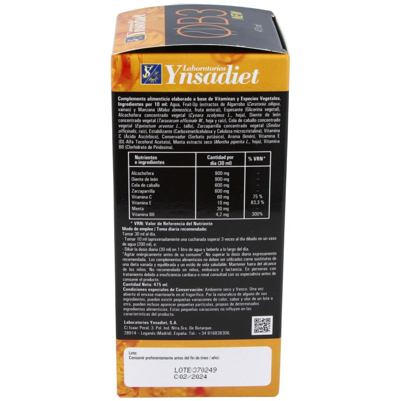 Ob3 Drenante Jarabe 475ml - Ynsadiet