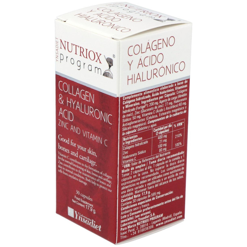 Ac. Hialuronico y Colageno 30cap. 2 - Nutriox