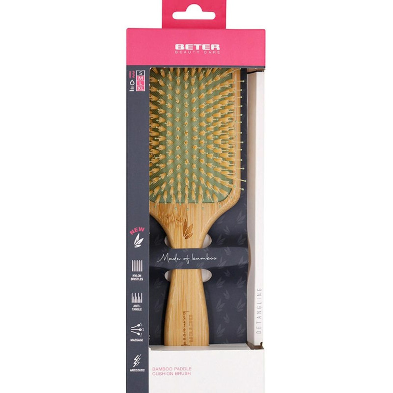 Bamwood Cepillo Neumático Raqueta Cerdas Nylon 1 U