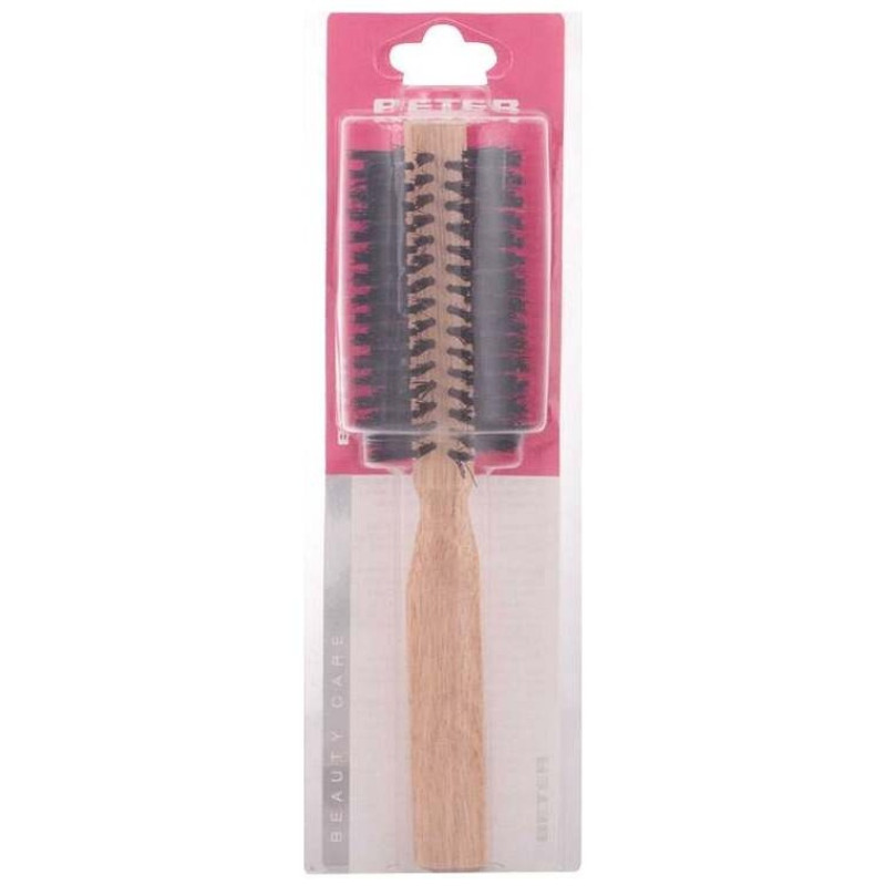 Cepillo Redondo Púas Mixtas Mango Madera Oak 45 Mm