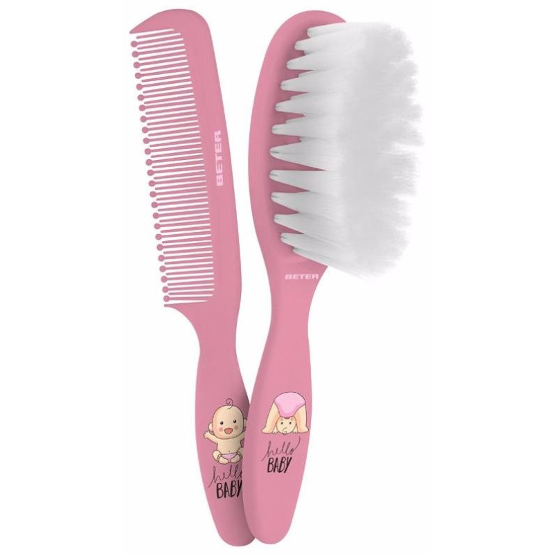 Cepillo y Peine Bebe Rosa Lote 2 Pz - Beter