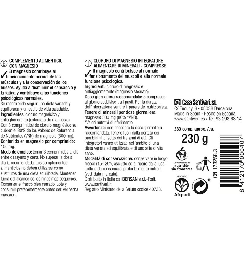 Cloruro de Magnesio Quanticum (230 Comprimidos) - E.f. Centrum