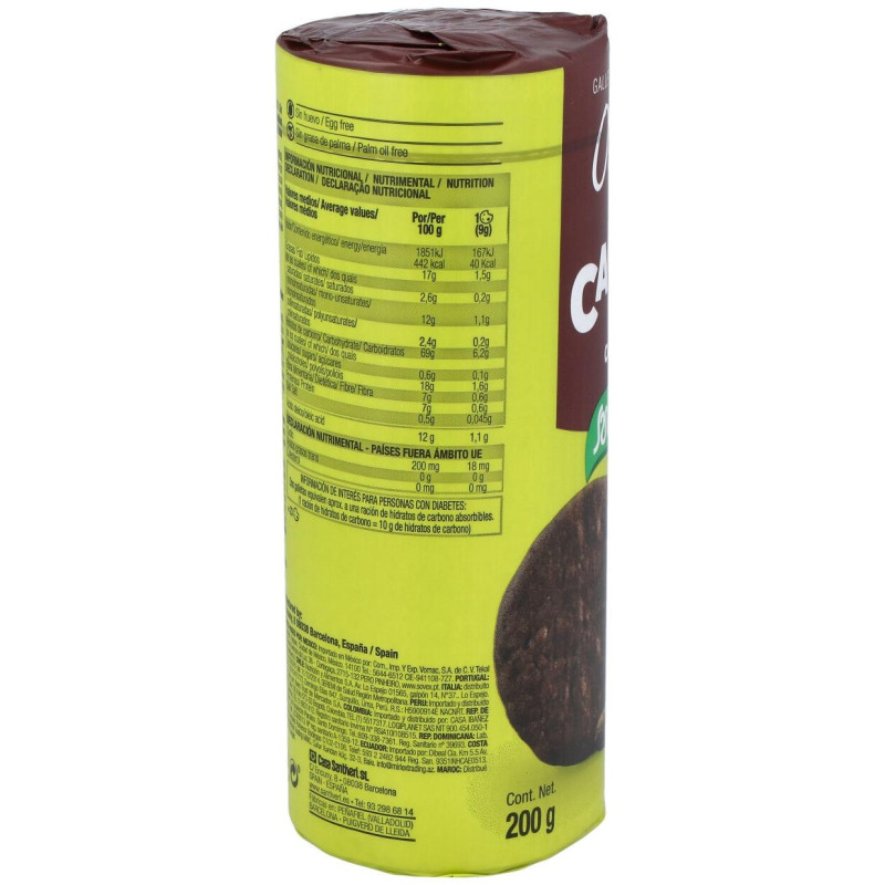 Galletas Digestive Cacao 0% Azucares 200gr - Santiveri