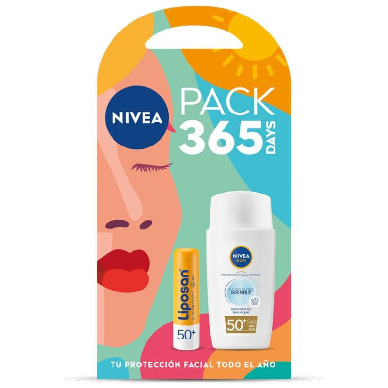 Sun Fluido Invisible Diario spf50 + Liposan spf50 Pack 2 Pz - Nivea