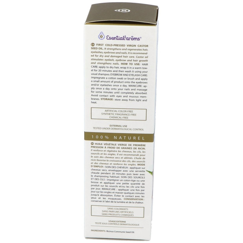 Esential’arôms Aceite Vegetal de Ricino, 100 ml - Esential Aroms