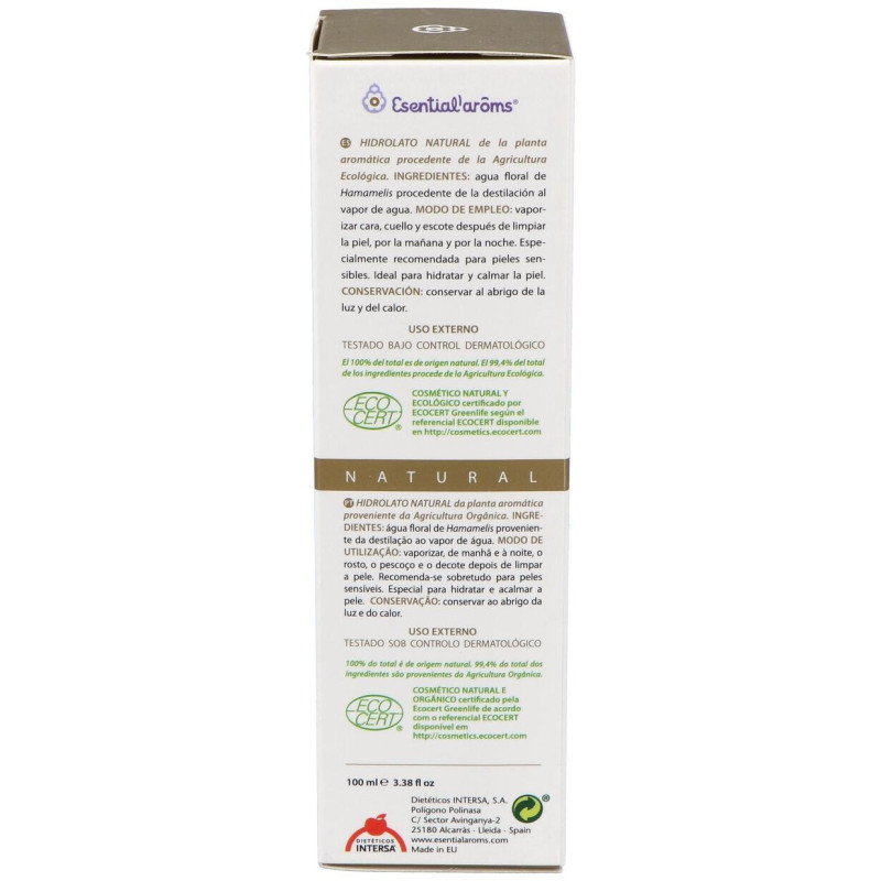 Agua Floral Hamamelis 100ml. Ecocert - Esential Aroms
