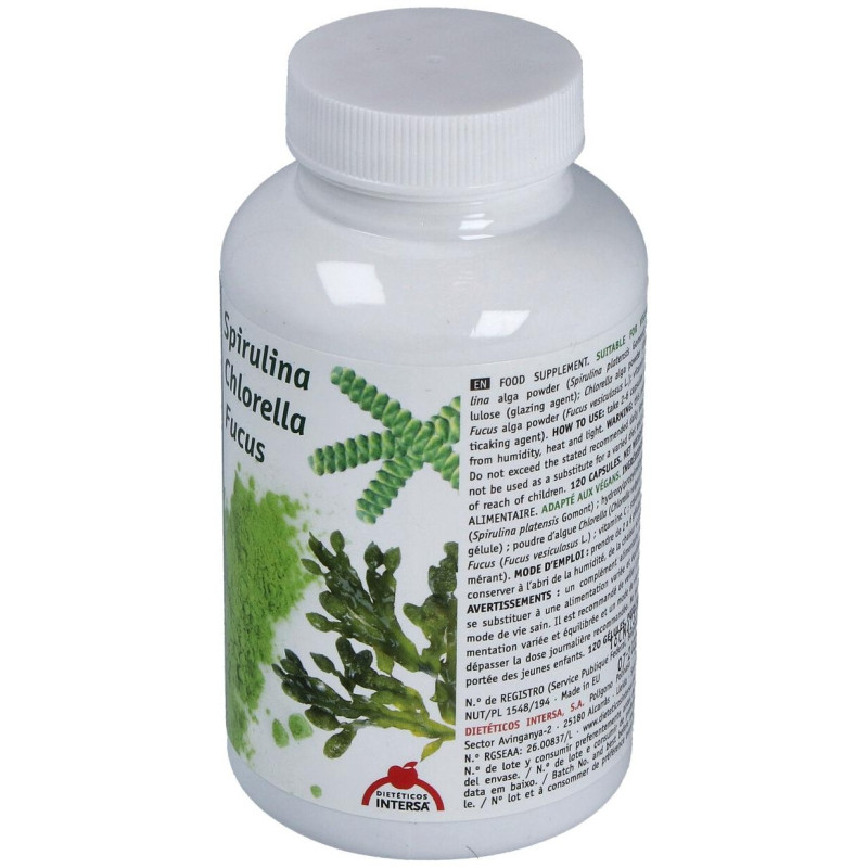 Triple Alga Chlorella Espirulina Fucus 120 Cap Intersa