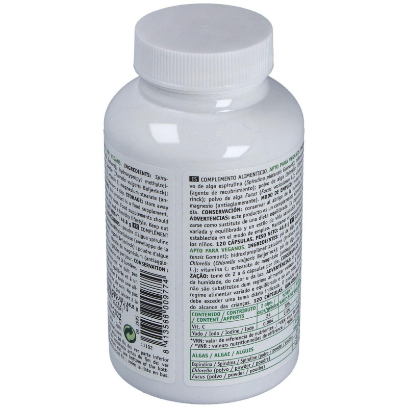 Triple Alga Chlorella Espirulina Fucus 120 Cap Intersa