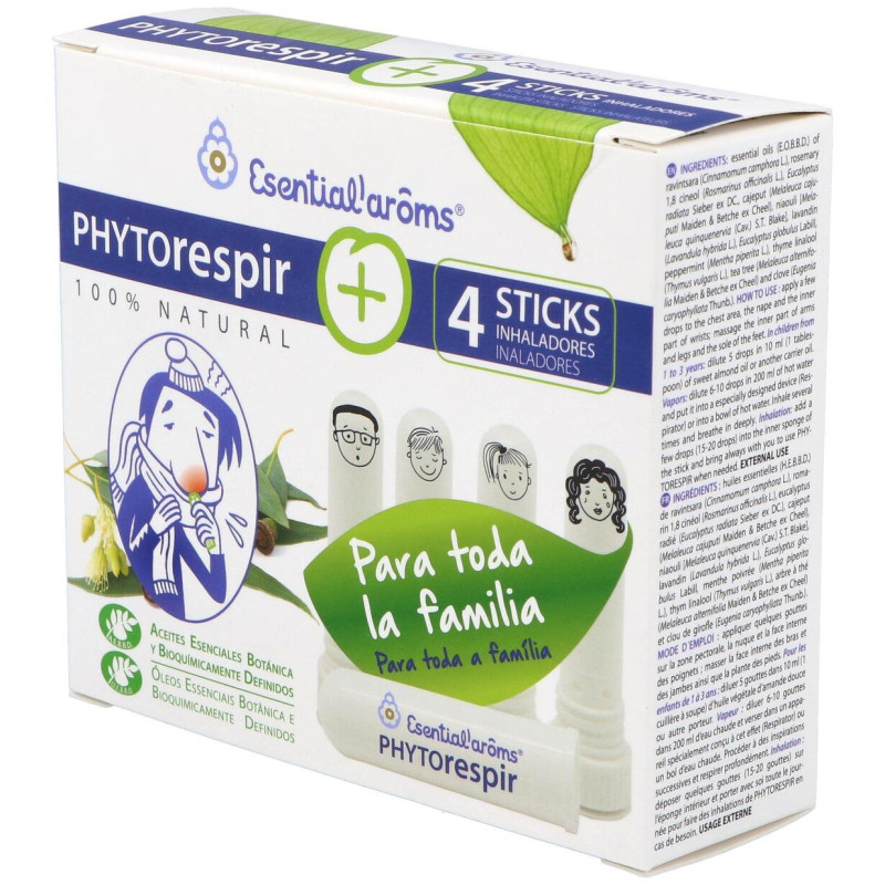 Phytorespir Frasco 30ml. + 4 Sticks Inhaladores - Esential Aroms