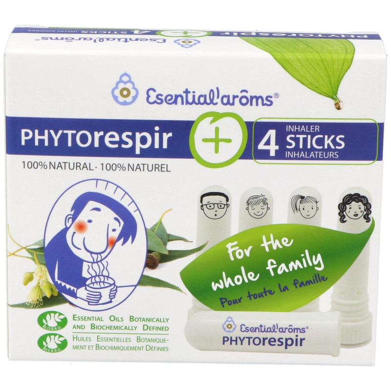 Phytorespir Frasco 30ml. + 4 Sticks Inhaladores - Esential Aroms