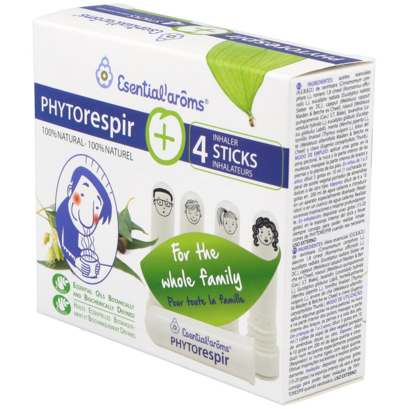 Phytorespir Frasco 30ml. + 4 Sticks Inhaladores - Esential Aroms