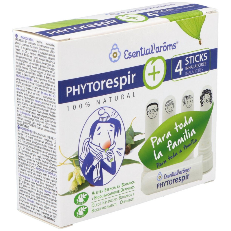 Phytorespir Frasco 30ml. + 4 Sticks Inhaladores - Esential Aroms