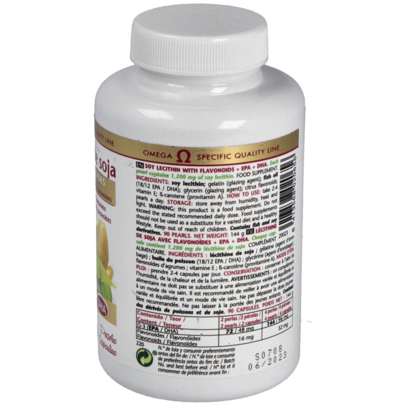 Lecitina de Soja con Flavonoides 1200mg.90perlas - Intersa