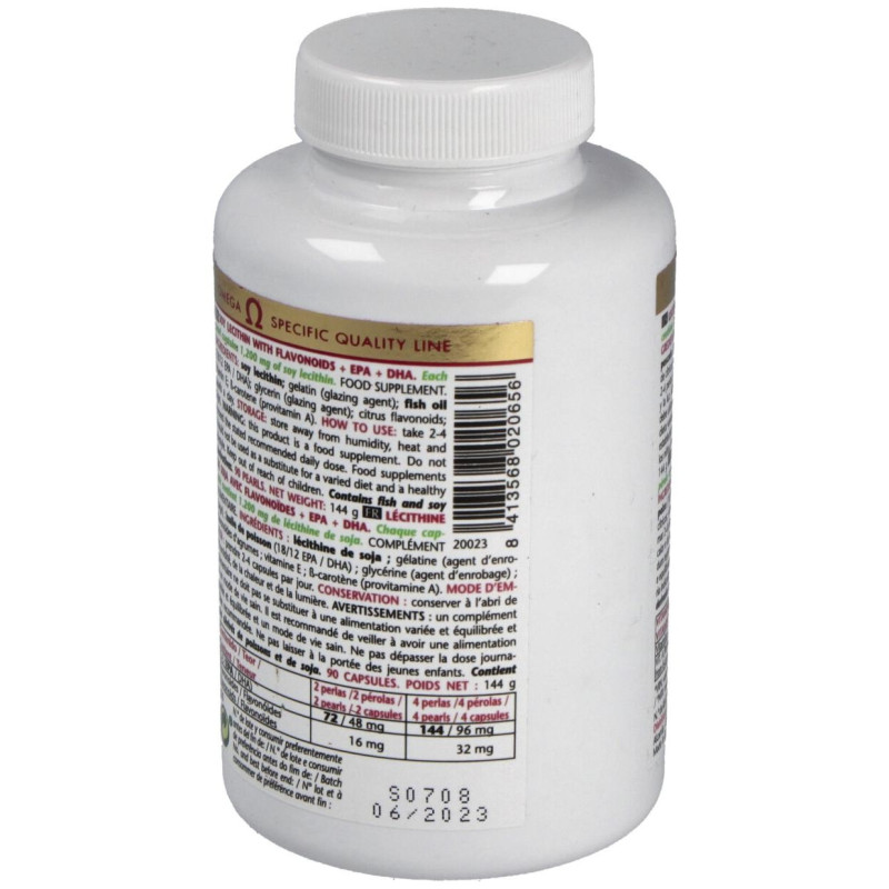 Lecitina de Soja con Flavonoides 1200mg.90perlas - Intersa