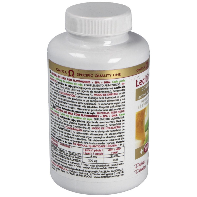 Lecitina de Soja con Flavonoides 1200mg.90perlas - Intersa