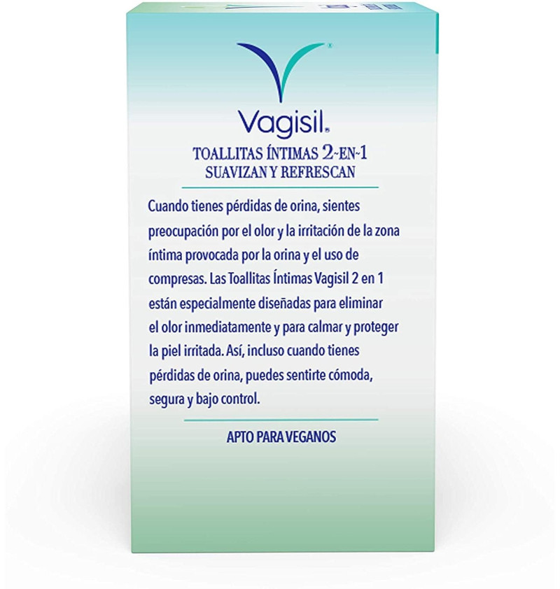 Vagisil Cuidado Incontinencia Toallitas Intimas 2 En 1 (12 Unidades)