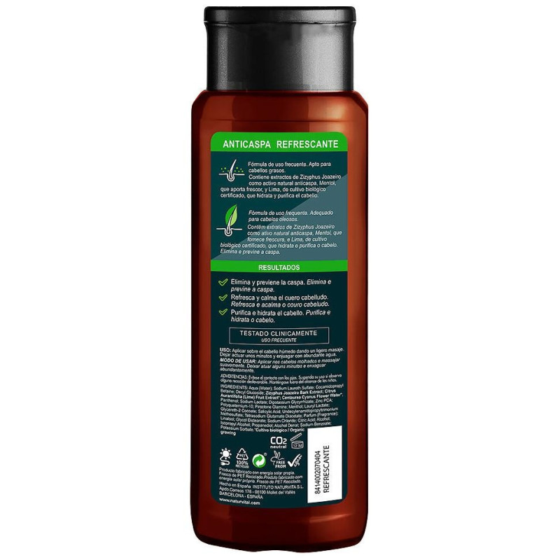 Champú Anticaspa Refrescante Cabello Graso 300ml - Naturvital