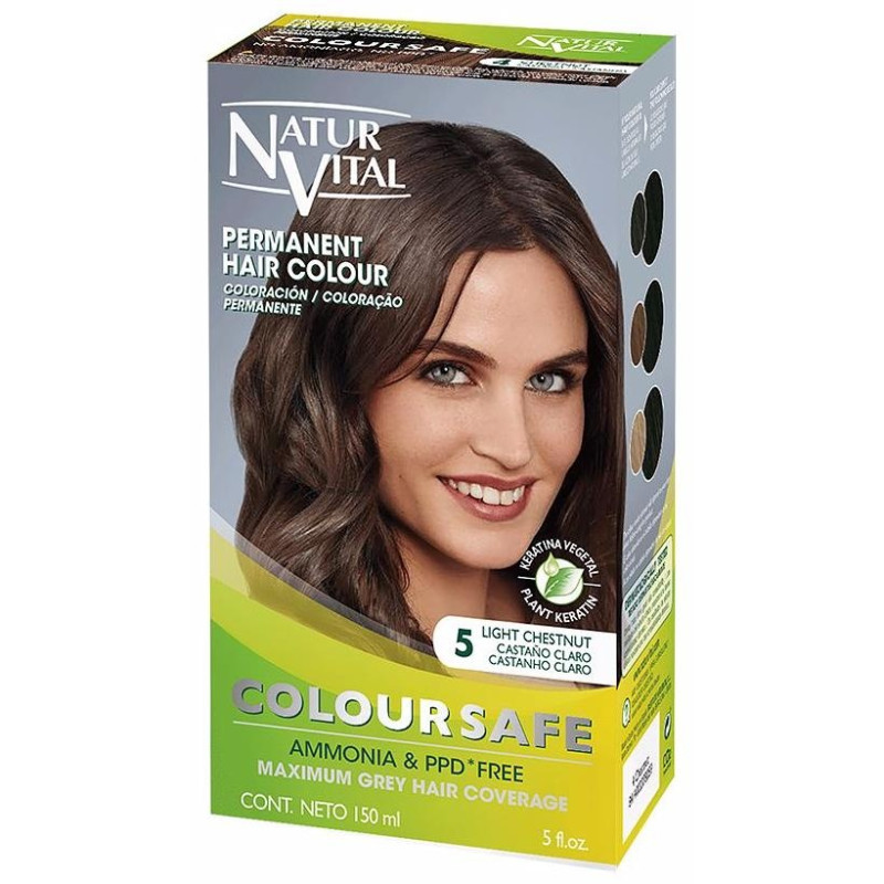 Coloursafe Tinte Permanente 5 Castaño Claro 150ml - Naturvital