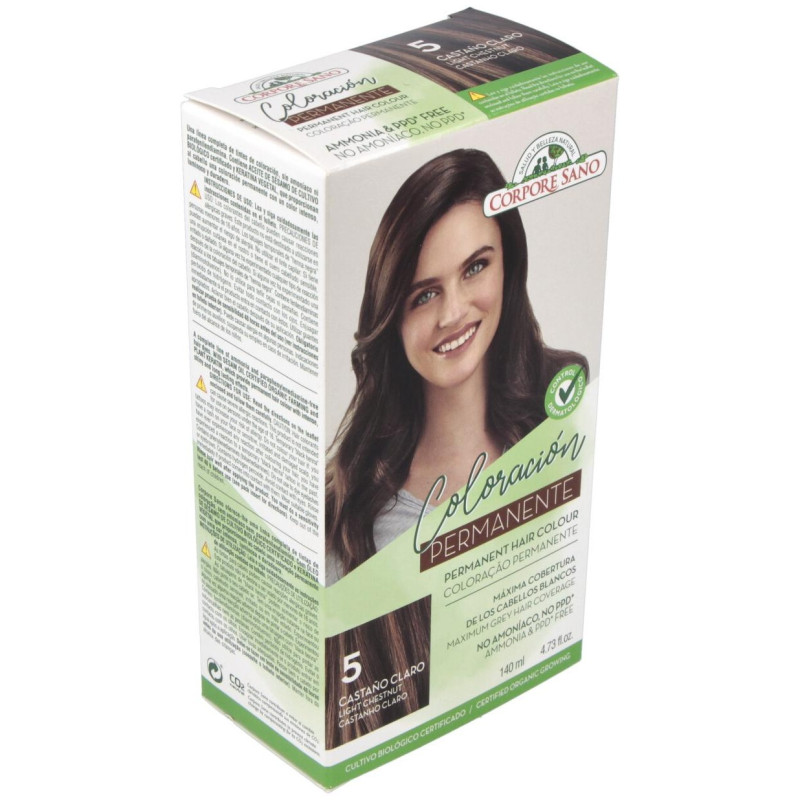 Tinte Permanente Nº 5 Castaño Claro 140ml - Corpore Sano