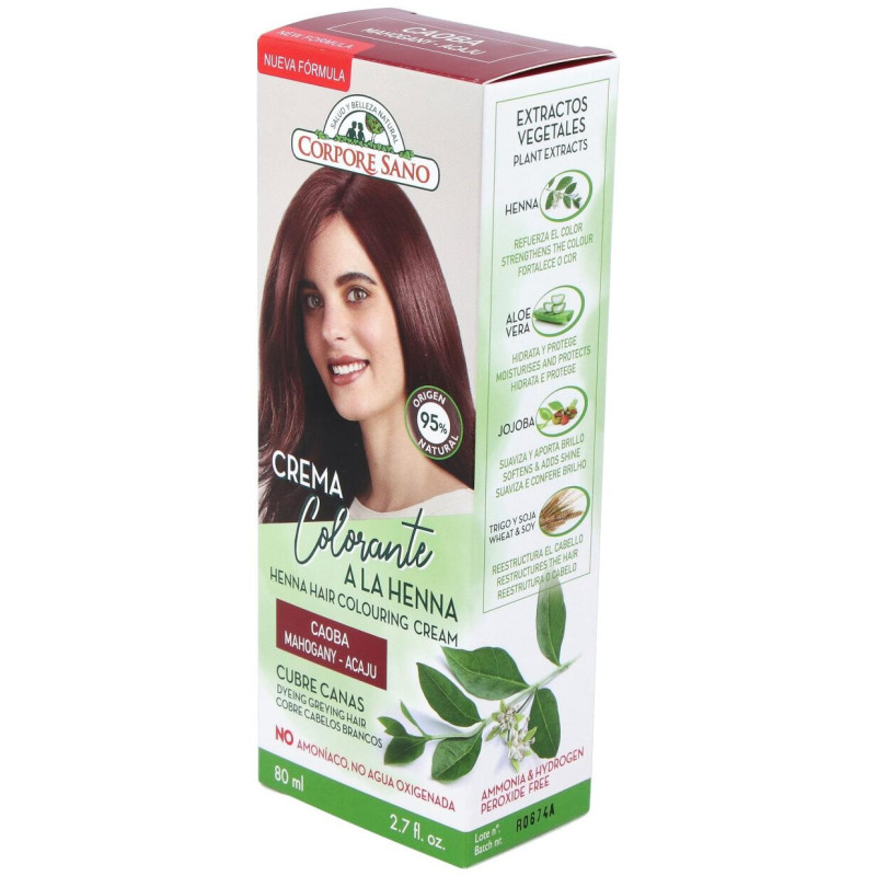 Crema Colorante Cabello Caoba 80ml - Corpore Sano