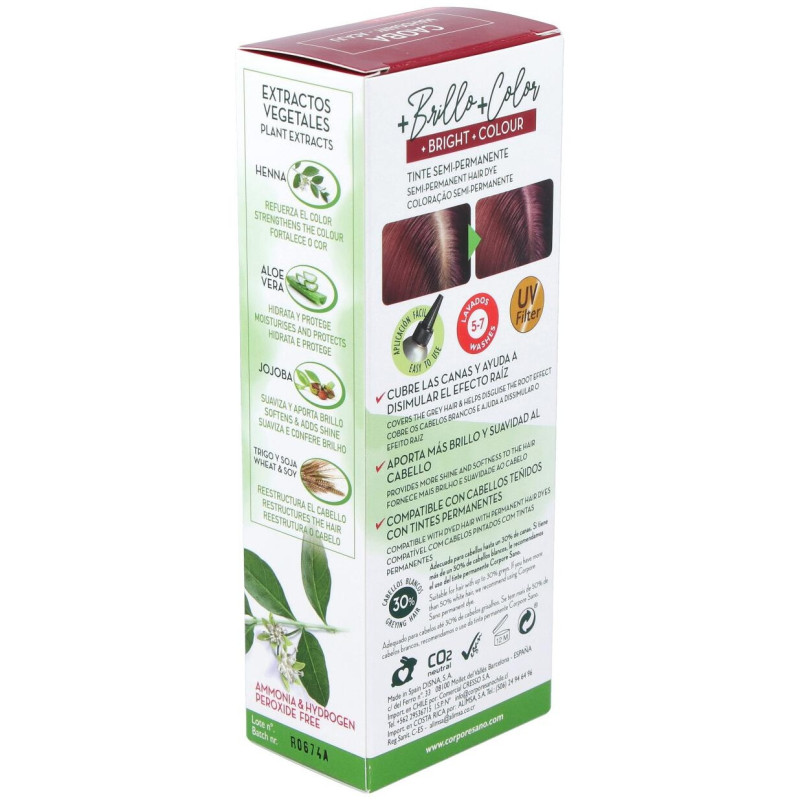 Crema Colorante Cabello Caoba 80ml - Corpore Sano