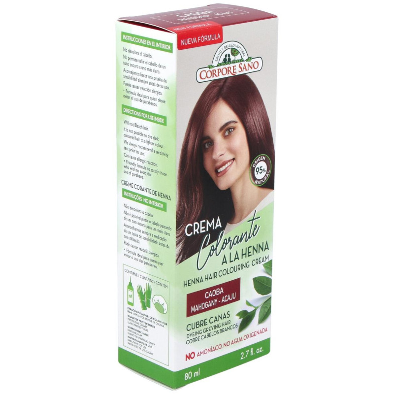 Crema Colorante Cabello Caoba 80ml - Corpore Sano