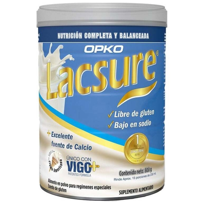 Polvo Oral Sabor Vainilla sin Gluten 800g - Lacsure