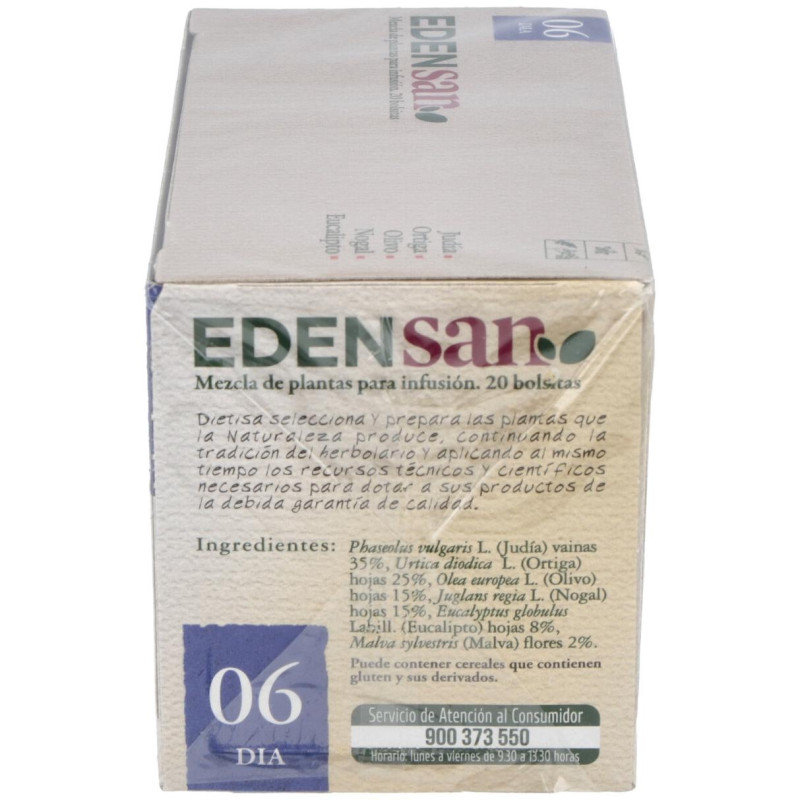 Edensan 06 Dia Filtro Infusiones 20uds - Dietisa