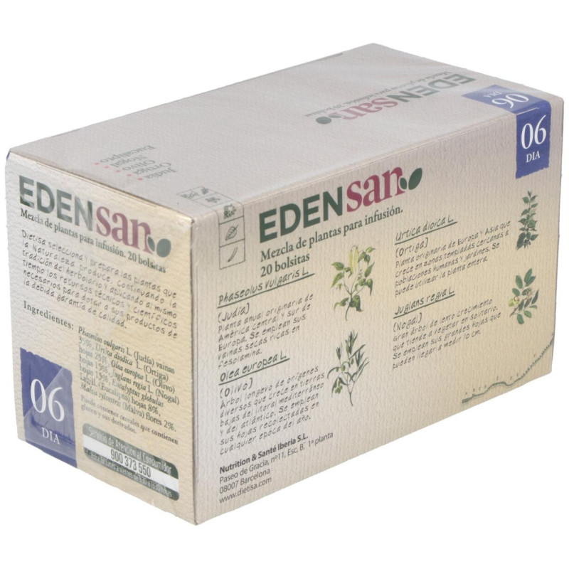 Edensan 06 Dia Filtro Infusiones 20uds - Dietisa