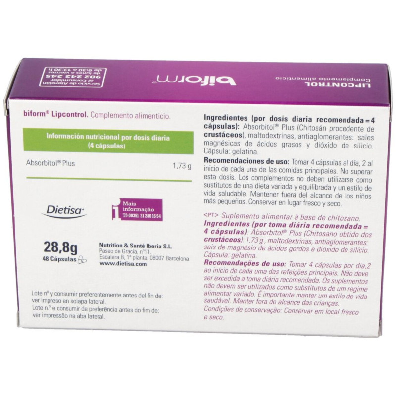 Biform Chitosan Plus (lipocontrol) 48cap - Dietisa