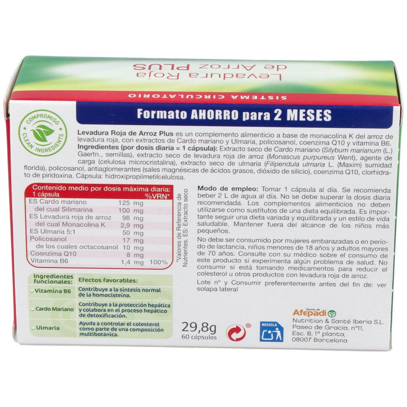 Levadura Roja de Arroz Plus 60cap - Dietisa
